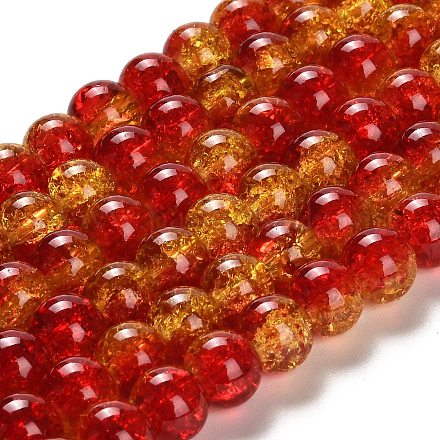 Spray Painted Crackle Glass Beads Strands X-CCG-Q002-10mm-10-1