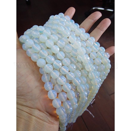 Chapelets de perles d'opalite GSF10mmC081-1-1