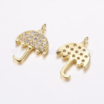 Brass Micro Pave Cubic Zirconia Charms ZIRC-G122-47G-RS-1