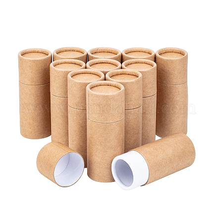 Benecreat 12 unids 20 ml burlywood tubos de cartón kraft envases redondos de papel kraft para lápices carrito de té café artesanía cosmética embalaje de regalo CBOX-BC0001-26B-A-1