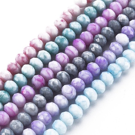 Opaque Baking Painted Glass Beads Strands EGLA-N006-009A-A-1