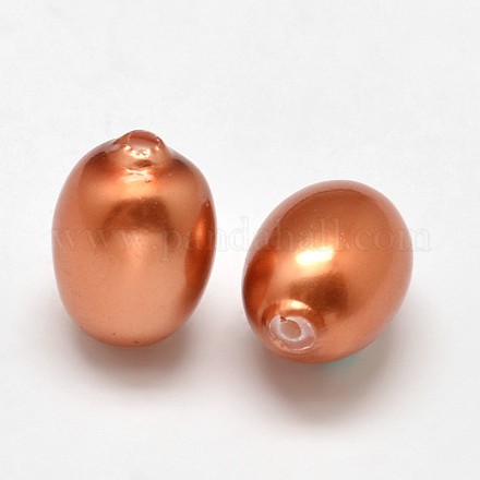 Half Drilled Oval Shell Pearl Beads BSHE-M003-02B-1