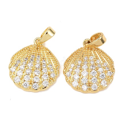 Латунные микропаве прозрачные подвески с фианитом KK-G543-09G-02-1