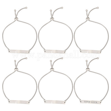 6шт регулируемые браслеты-слайдеры из нержавеющей стали BJEW-CA0001-10-1