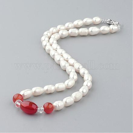Collane di perline di perle naturali NJEW-R249-12-1