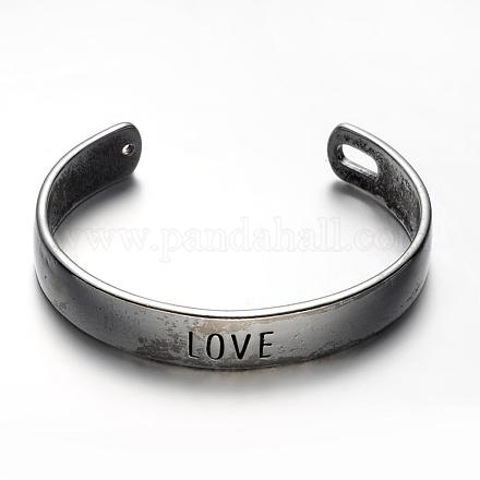 Сплав любовные браслеты манжеты X-PALLOY-150036-AS-NR-1