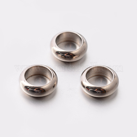 Perline distanziate tonde piatte in acciaio inossidabile 201 STAS-E082-11-1