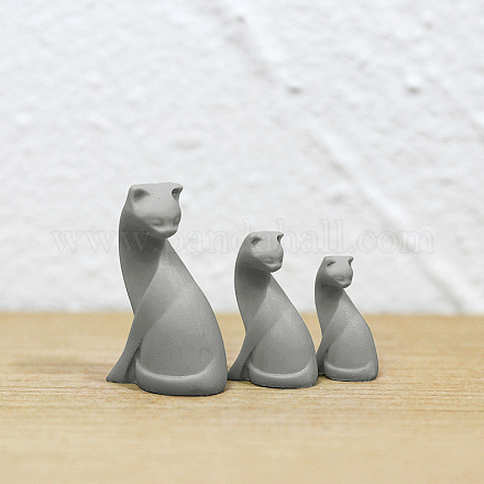 3 Größe Katzen-Miniatur-Ornamente aus Kunstharz MIMO-PW0002-01E-1