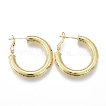 Brass Hoop Earrings EJEW-I250-01B-1