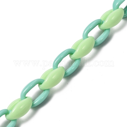 Handmade Opaque Acrylic Cable Chains AJEW-JB00691-02-1