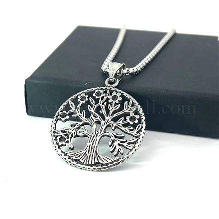 Ожерелья из нержавеющей стали с подвеской в виде дерева жизни для унисекс RT8902-1