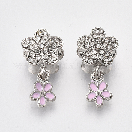 Platinum Plated Alloy European Dangle Charms MPDL-S067-53-1