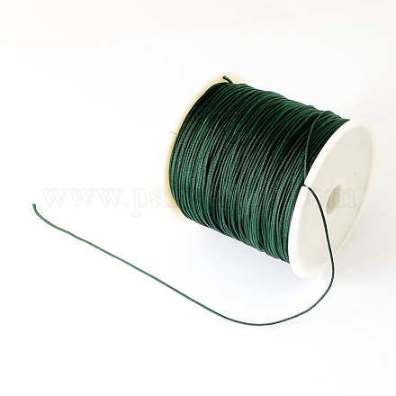 編み込みナイロン糸  ビーズジュエリー作りのための中国結びコードビーズコード  濃い緑  0.5mm  約150ヤード/ロール NWIR-R006-0.5mm-257-1