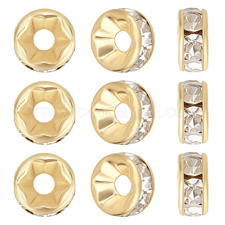 200 шт. латунные прозрачные кубические циркониевые бусины с паве KK-BBC0015-87A-1