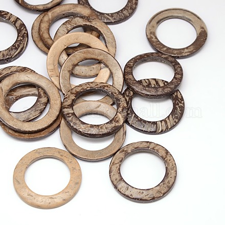 Accessoires de bijoux en bois anneaux connecteurs noix de coco X-COCO-O006A-12-1