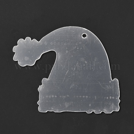 Chapeau de noël décorations de pendentif transparent acrylique HJEW-F013-04-1