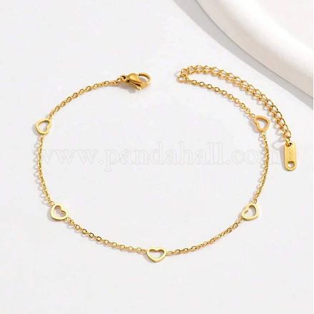Браслеты на ногу из нержавеющей стали 304 в форме сердца для женщин FS-WG1020A-01-1