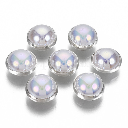 Boutons de couture en plastique ABS d'imitation perles BUTT-S005-8mm-03S-1