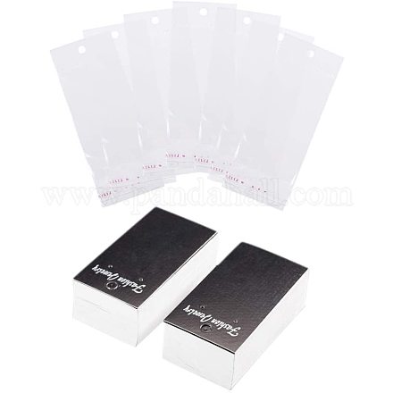 ディスプレイアクセサリー台紙  ネックレスに使用  ブレスレット  ペンダントや髪留め  セロハンバッグ付き  ブラック  9x5cm  15.5x6cm PDIS-PH0001-04-1