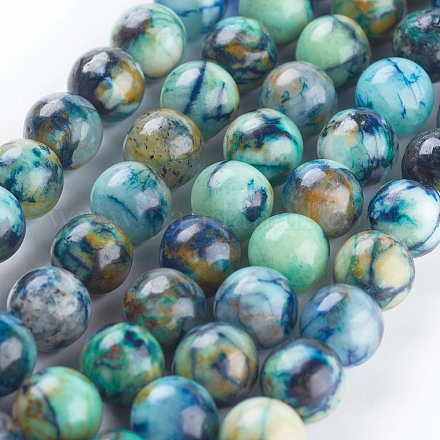 Natural Chrysocolla Beads Strands G-P358-06-8mm-1