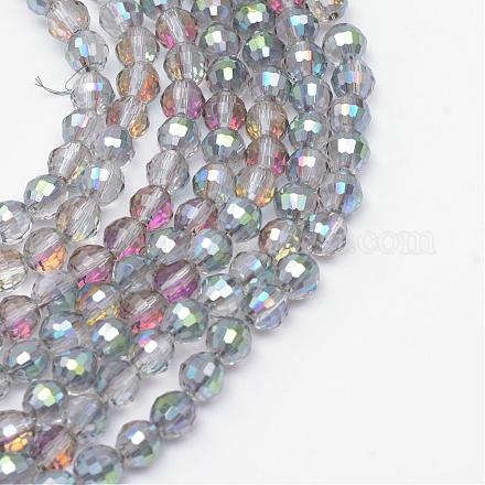 Chapelets de perles en verre électroplaqué EGLA-R041-6mm-01-1