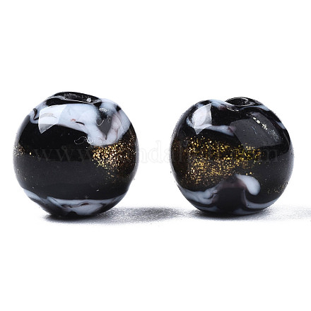 Perles vernissées de sable d'or manuelles  LAMP-N028-001A-1