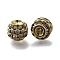 Brass Rhinestone Beads, Lead Free & Cadmium Free, Rack Plating, Round, Golden, 14.5x17mm, Hole: 2mm