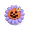 Halloween Silicone Beads, Purple, Pumpkin, 29.5x30x15mm, Hole: 2.5mm
