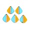 Transaprent Resin & Wood Pendants, Teardrop, Two Tone, Goldenrod, 32.5~33x27.3~27.9x3.5mm, Hole: 2mm