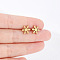 Christmas Snowflake 304 Stainless Steel Stud Earrings, Golden, 10x9mm