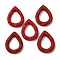 Cinnabar Beads, Carved Lacquerware, Hollow Teardrop, Red, 43x31.5x5.5mm, Hole: 1.8mm