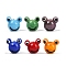 Handmade Lampwork Beads, Frog, Mixed Color, 16x17.5~18.5x13.5~14mm, Hole: 1.5~1.7mm
