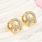 Brass Clear Cubic Zirconia Dangle Earrings, Chain Charm, Real 18K Gold Plated, 14.5x11x16mm