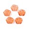 Baking Paint Transparent Glass Beads, Flower, Coral, 17.5~18x18~18.5x7.5~8.5mm, Hole: 1.2~1.5mm