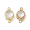Transparent K9 Glass Connector Charms, with Golden Plated Brass Findings, Faceted, Oval Links, Crystal, 16.5x8.5x4mm, Hole: 1.8mm