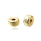 Brass Beads, Lead Free & Cadmium Free, Rack Plating, Lasting Plated, Textured Flat Round, Real 18K Gold Plated, 5x2.5mm, Hole: 1.3mm