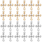 40Pcs 2 Colors Rack Plating Alloy Rhinestone Pendants, Cross Charms, Platinum & Golden, 18x12x3mm, Hole: 1.2mm, 20pcs/color