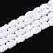 Opaque Glass Beads Strands, Barrel, White, 9x6mm, Hole: 0.7~1mm, about 42~44pcs/strand, 14.57~15.75''(37~40cm)