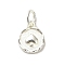 Sterling Silver Charms, with Jump Ring, with S925 Stamp, Peach, 11x8.5x1.5mm, Hole: 3.5mm