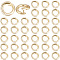 Brass Twister Clasps, Ring, Real 18K Gold Plated, 5.5x1mm, Hole: 3mm, 80pcs