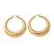PVD Vacuum Plating 304 Stainless Steel Chunky Hoop Earrings for Women, Golden, 40x7mm