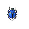 Creative Beetle Enamel Pin, Alloy Brooch Clothing Accessory, Blue, 36x27mm