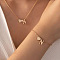 Heart Brass Pendant Necklaces & Charm Bracelets Sets, Golden, Letter N, 400mm