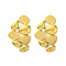 Ion Plating(IP) 304 Stainless Steel Stud Earrings, Real 18K Gold Plated, 36x22.5mm