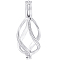 1Pc Rhodium Plated 925 Sterling Silver Cage Pendants, Hollow, with S925 Stamp, Platinum, 24x10x10mm, Hole: 4x2.5mm