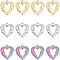 12Pcs 3 Colors PVD Vacuum Plating 304 Stainless Steel Open Pendants, Heart with Wing, Mixed Color, 22x20.5x4.2mm, Hole: 1.8mm, 4pcs/color