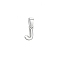 Brass Charms, Long-Lasting Plated, Rack Plating, Cadmium Free & Lead Free, Letter J, 9.5x5.5x2mm, Hole: 5x2.5mm