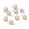 Rhodium Plated 925 Sterling Silver Peg Bails, with Cubic Zirconia, Square, Platinum, Light Yellow, 9x4x4.5mm, Hole: 2.5x1.5mm, Pin: 0.6mm
