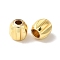 Rack Plating Brass Beads, Corrugated Rice, Long-Lasting Plated, Real 18K Gold Plated, 3.6x3.5mm, Hole: 1.6mm