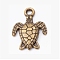Tibetan Style Alloy Pendants, Sea Turtle, Antique Bronze, 16x12.4x2.2mm, Hole: 1.5mm